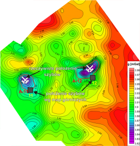 GeoSpectrum - Mapa anomalii siły ciężkości w redukcji Bouguera na podstawie badań mikrograwimetrycznych